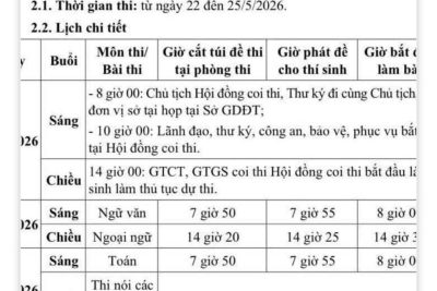 Công văn thông báo lịch thi THPT năm 2026-2027 của SGD Ninh Bình